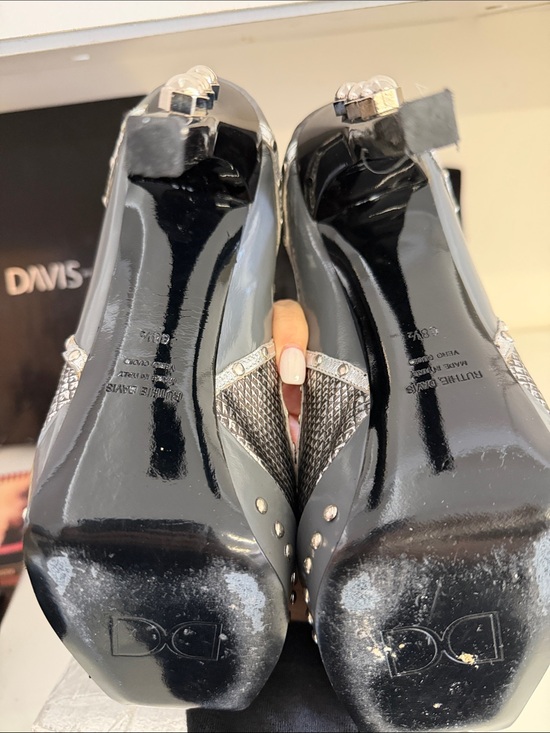Ruthie Davis Gunmetal Gray Studded Platform Pumps main image 3